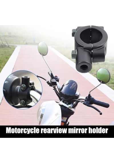 Motosiklet Bisiklet Atv Üniversal Gidon Ayna Kelepçesi 10mm Siyah