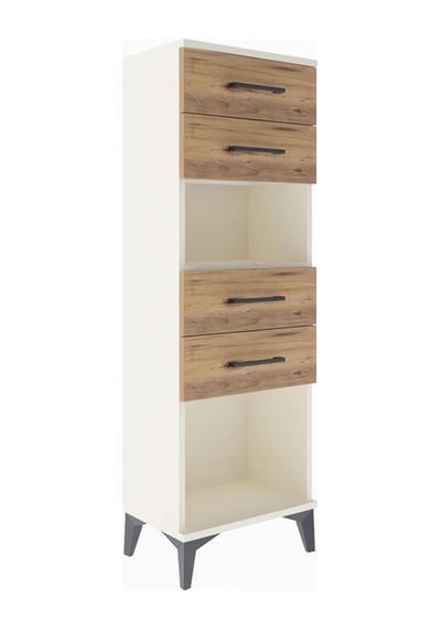 Arges Dolap Tek Raflı 4 Çekmeceli 44x30x134 Aytaşı-çam Aytaşı