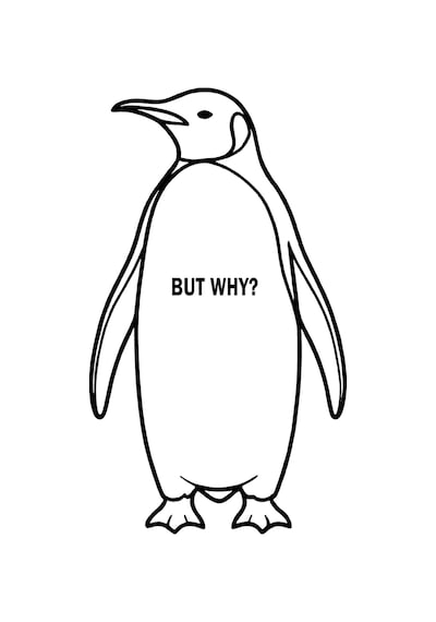 Erkek T-shirt Nihilist Penguen Baskılı Bisiklet Yaka Kısa Kol Yazlık Tişört - Beyaz