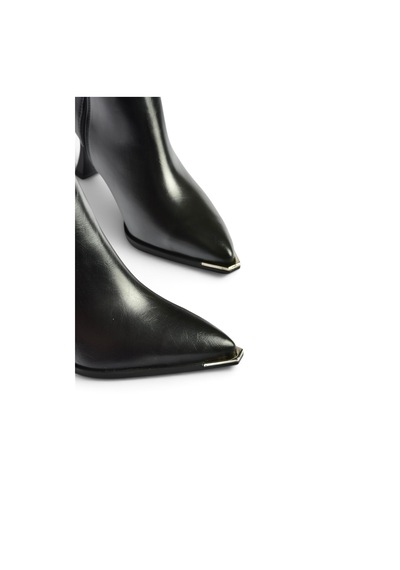 Fox Shoes Z518083809 Siyah Kalın Kadeh Topuklu Kadın Çizme