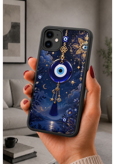 İphone 11 Uyumlu Nazarboncuğu Desenli Kamera Korumalı Darbelere Dayanıklı Kılıf 1243-nazarboncuğu-iphone11