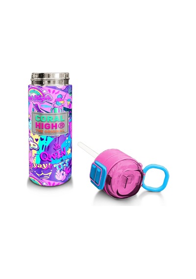 Coral High Kids Grafiti Desenli Pipetli Ve Direkt İçim Çelik Termos 500 Ml 31961 Desenli