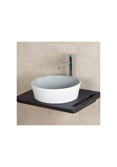 E-w1502mag Tezgah Üstü Lavabo Mat Gri & Beyaz Renkli