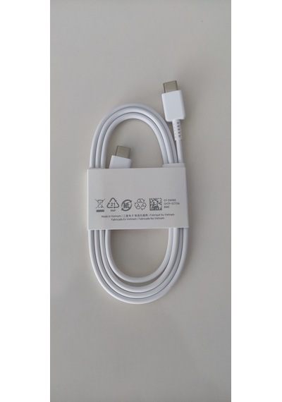 Samsung Uyumlu Çift Taraflı Type C Beyaz Kablo Gh39-02115a