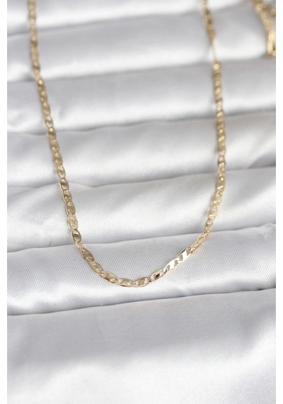 Mey Najmaddin Cm 14k Gold Renk Yassı Zincir Model 60 Cm Kadın Kolye Najmaddin Altın