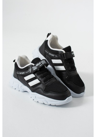 Adımist Çocuk Ortopedik Cırtlı Hafif Unisex Sneaker Spor Ayakkabı Maf Cırtlı Siyah
