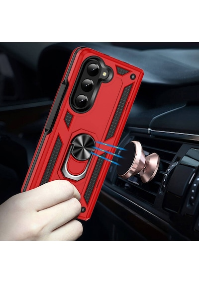 Galaxy Z Fold 5 Kılıf Vega Yüzüklü Standlı Zırh Kılıf