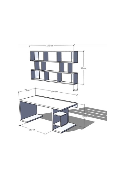 Karnaval Çalışma Masası M35005-2 Raflı Ders Çalışma Masası Bilgisayar Masası Ceviz 180x75cm Karnaval Çalışma Masası M35005-2 Raflı Ders Çalışma Masası Bilgisayar Masası Ceviz 180x75cm