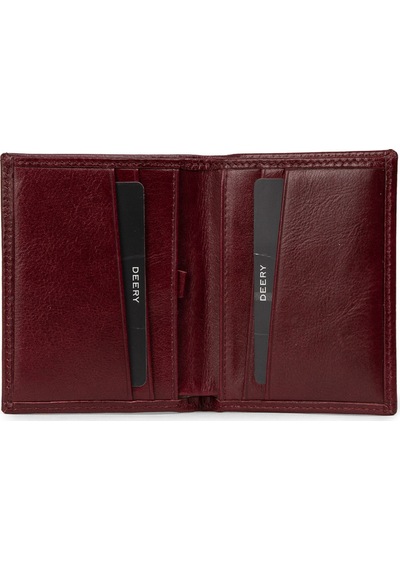 Deery Hakiki Deri Bordo Dikey Erkek Cüzdanı - 00216mbrdz01 Bordo