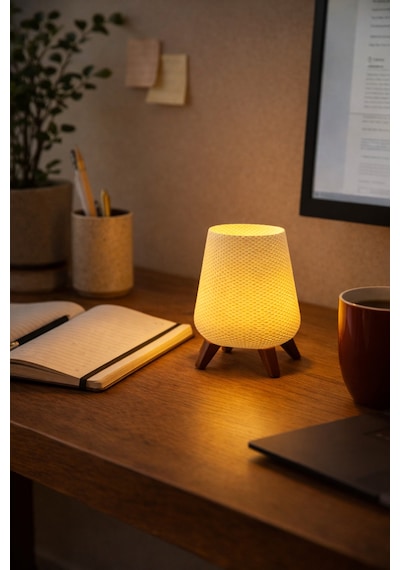 Pilli Led Mumlu Mini Masaüstü Lambası Dekoratif Sunumluk Beyaz