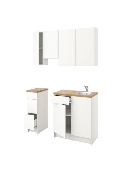 Ikea Beyaz Kullanışlı Mutfak Dolabı 220x61x220 Cm