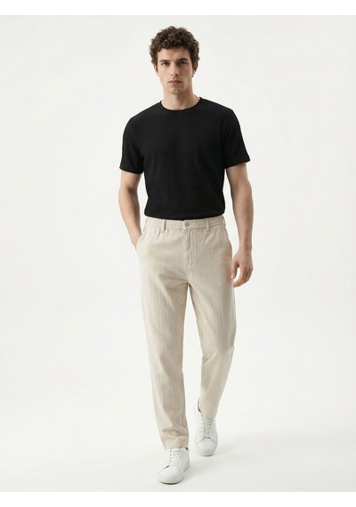 Relax Fit Erkek Pantolon Ekru