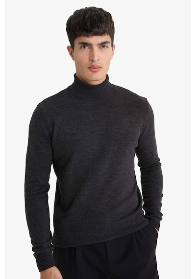 Defacto Slim Fit Dar Kesim Balıkçı Yaka Basic Düz Triko Kazak R1124az25wngr210 Gri-gr210