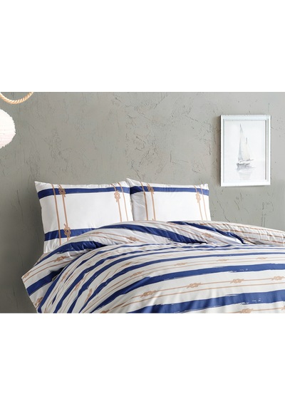 Doqu Home Marine Nevresim Takımı Serene Çift Kişilik - Beyaz Çok Renkli
