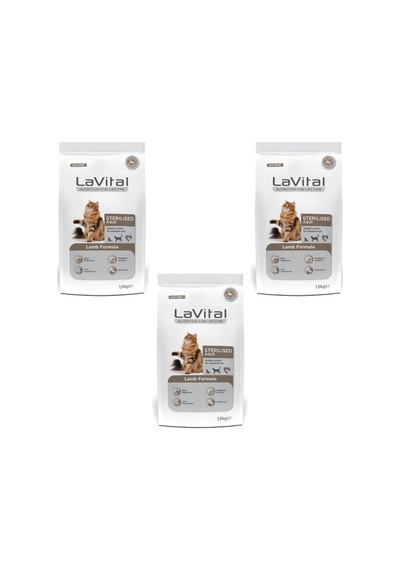 La Vital Sterilised Kuzu Etli Kısırlaştırılmış Yetişkin Kedi Maması 3 x 1500 G
