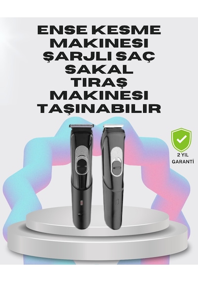 Taşınabilir Şarjlı Saç Sakal Tıraş Makinesi 3 Taraklı, Sessiz Ve Ergonomik