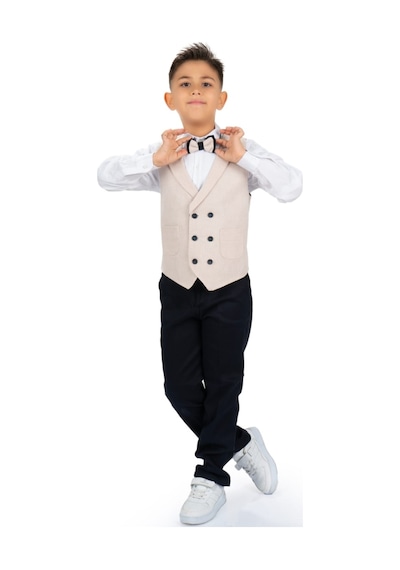 Mnk Baby & Kids Spor Yelek Erkek Çocuk Takım Krem