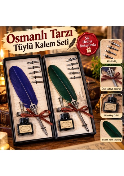 Osmanlı Tarzı Tüylü Kalem Seti