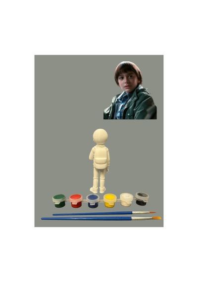 3d Stranger Things Will Figür Boyama Seti - Kendin Boya Hobi Ve Etkinlik Seti - Akrilik Boya + 2 Fırça