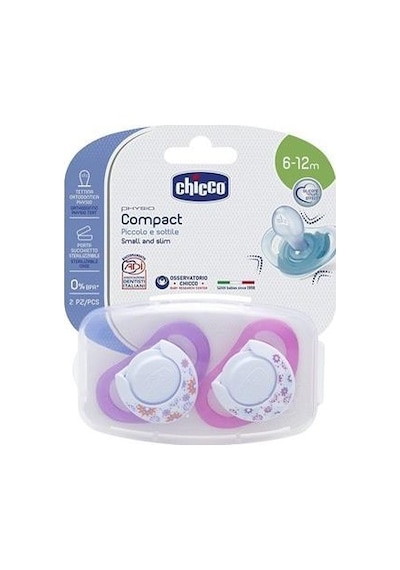 Chicco Physio Silikon Emzik Kız 6-12 Ay+ 2'li Kız Mavi