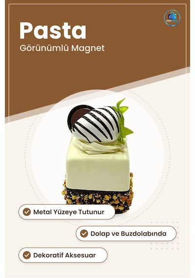 Magnet Dolap Süsü Pasta Füglü Dekoratif Metal Yüzeye Tutunan Mutf