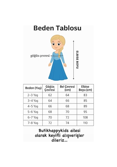 Butikhappykids Frozen Elsa Temalı Kız Çocuk Prenses Elbise Kollu Tüllü Kabarık Taç Asa Eldiven + Doğum Günü Parti Seti Hediyeli Mavi