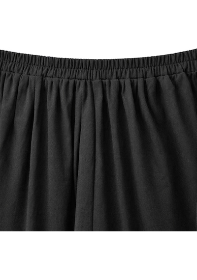 Mixray 4774 Kadın Bol Paça Pileli Pantalon Siyah