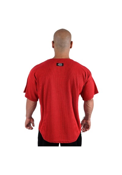 Full Power Gym Oversize Ragtop Spor Tişört Kırmızı Çizgili