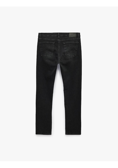Koton Pamuklu Dar Kesim Normal Bel Skinny Jean Pantolon - Michael Jean Siyah 7wam40086nd