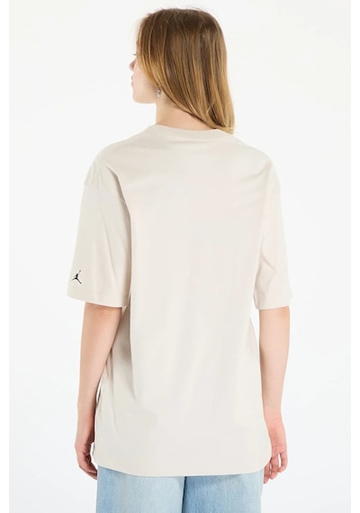 Nike Jordan Flight Women's Oversized T-shirt Kadın Grafik Logo Pamuklu Tişört Krem