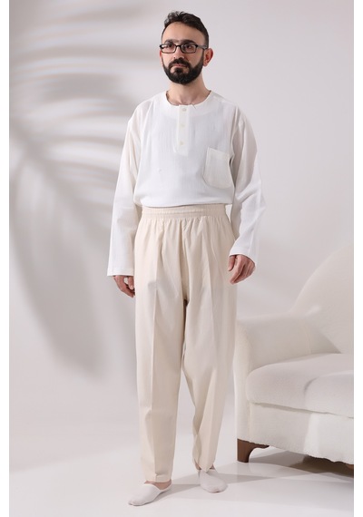 İhvanonline Erkek Krem Çınar Rahat Kesim Beli Lastikli Hac Ve Umre Keten Şalvar Pantolon Açık Krem İhvanonline Erkek Krem Çınar Rahat Kesim Beli Lastikli Hac Ve Umre Keten Şalvar Pantolon Açık Krem