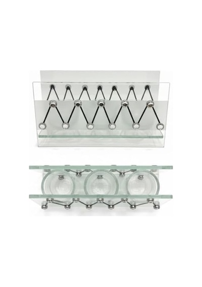 Cam Dekoratif Zikzak Tasarımlı Şamdan 20x9 Cm Tealight Ve Banyo Düzenleyici Modern Ev Ofis Masaüstü Aksesuar A.Ağaç