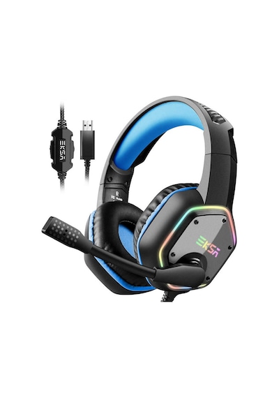 Eksa E1000 Gaming Kulaklık Oyuncu Kulaklığı 7.1 Surround RGB Led USB Bağlantı & Mikrofon ZORE-257893