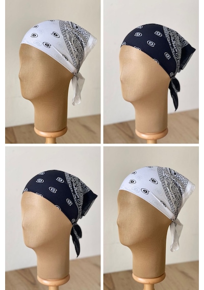 Pamuklu Klasik Desen Unisex 4lü Bandana Seti Renkli Bandana Etnik Desenli A Kalite Bandana Koyu Pembe