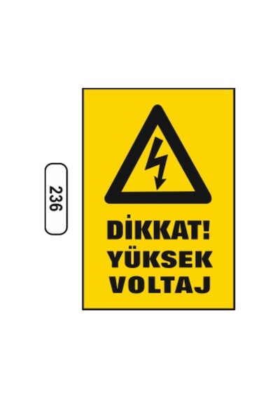 Dikkat Yüksek Voltaj Uyarı Ikaz Levhası