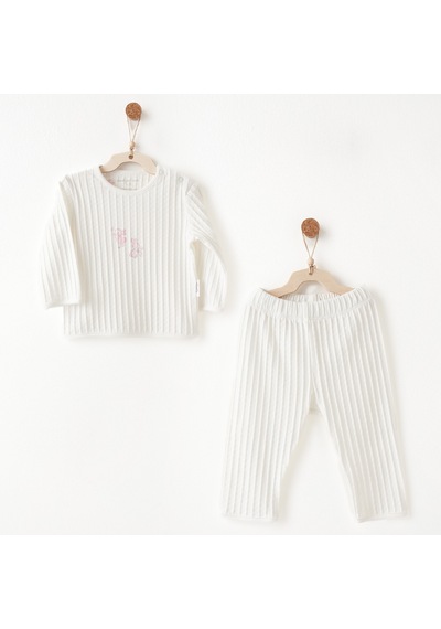 Andywawa Ac26511 Summer Time Kız Bebek 2li Takım Ekru