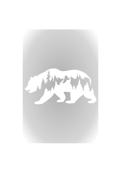 Ayı Off Road Bear Off Road Doğa Hayvan Oto Sticker Araba Cam Beyaz 20 Cm