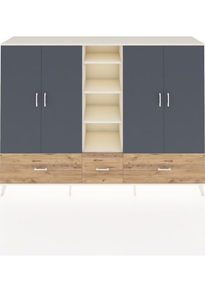 Hyperion Dolap 12 Raflı 3 Çekmeceli 4 Kapaklı 220x44x163 Aytaşı-a Aytaşı-antrasit/çam Hyperion Dolap 12 Raflı 3 Çekmeceli 4 Kapaklı 220x44x163 Aytaşı-a Aytaşı-antrasit/çam