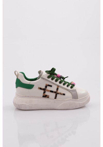 Dgn 1023 Kadin Sneaker Ayakkabi 1023-2007-R145182 Beyaz - Yeşil