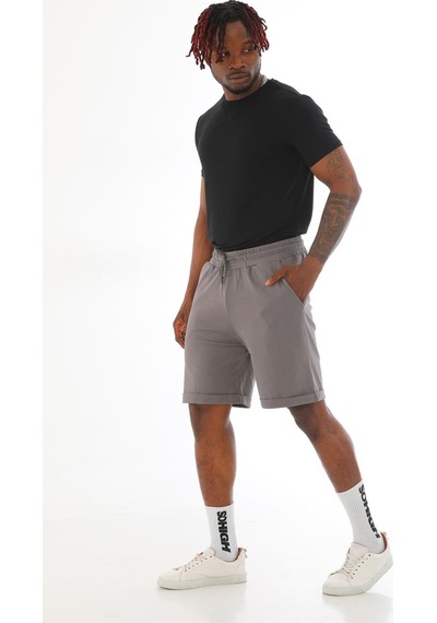 Penyebizden Erkek Regular Fit Duble Paça Pamuklu Şort-Granit Gri-Granit Gri Penyebizden Erkek Regular Fit Duble Paça Pamuklu Şort-Granit Gri-Granit Gri