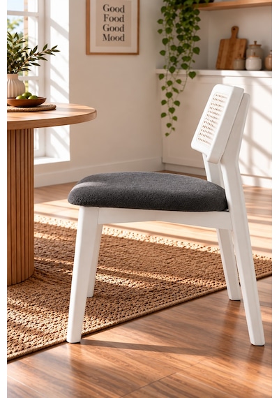 4 Adet Kuzey Ahşap Gürgen Sandalye Cafe,restaurant,mutfak,salon,yemek Odası Sandalyesi Beyaz