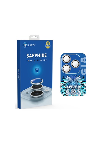 Lito Apple iPhone Uyumlu  15 Pro/15 Pro Max Sapphire Kamera Lens Koruyucu Natural Titanium