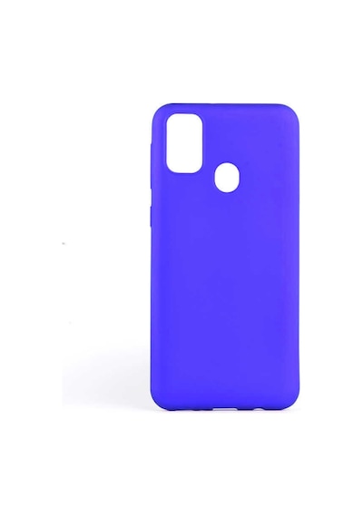 Noktaks - Galaxy M21 Uyumlu - Kılıf Mat Soft Esnek Premier Silikon Kapak - T14573 - Saks Mavi Saks Mavi
