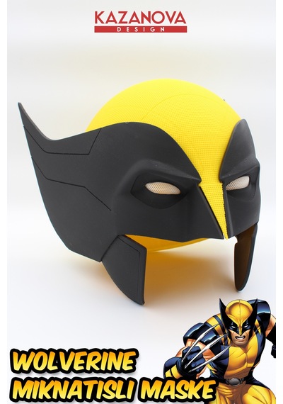 Kazanova Design Wolverine Mıknatıslı Giyilebilir Maske Gerçek Boy Marvel X-men Cosplay