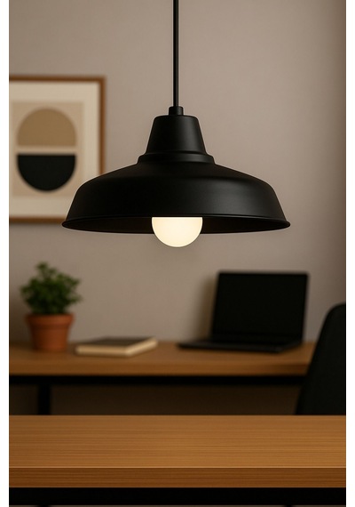 Lunora Metal Tekli Siyah Sarkıt Avize Retro Model Salon Avize
