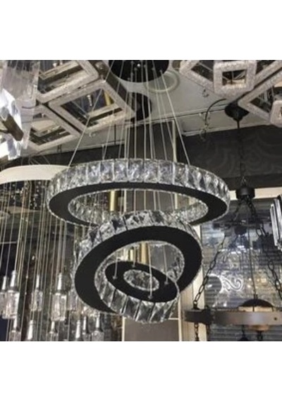 Ala Lighting Plaket Kristal Taş İşlemeli Krom Ayna Paslanmaz 3'lü Led Avize