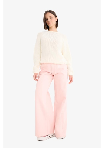 Defacto Coool Regular Fit Bisiklet Yaka Triko Kazak L2567az25wner98 Ekru