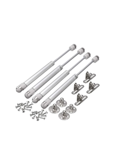 Kalite Dolap Gazlı Kapak Makas Piston 4 Lü Set Frenli 100n Gri