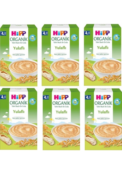 Hipp Organik Yulaflı Tahil Bazlı 4+ Ay Kaşık Maması 6 x 200 G