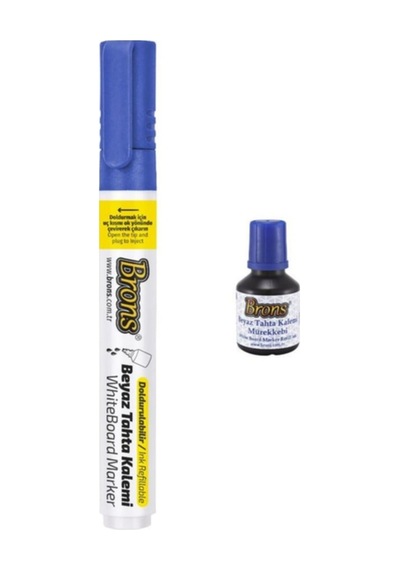 Brons Mavi Doldurulabilir Tahta Kalemi ve Mürekkebi 30 ML